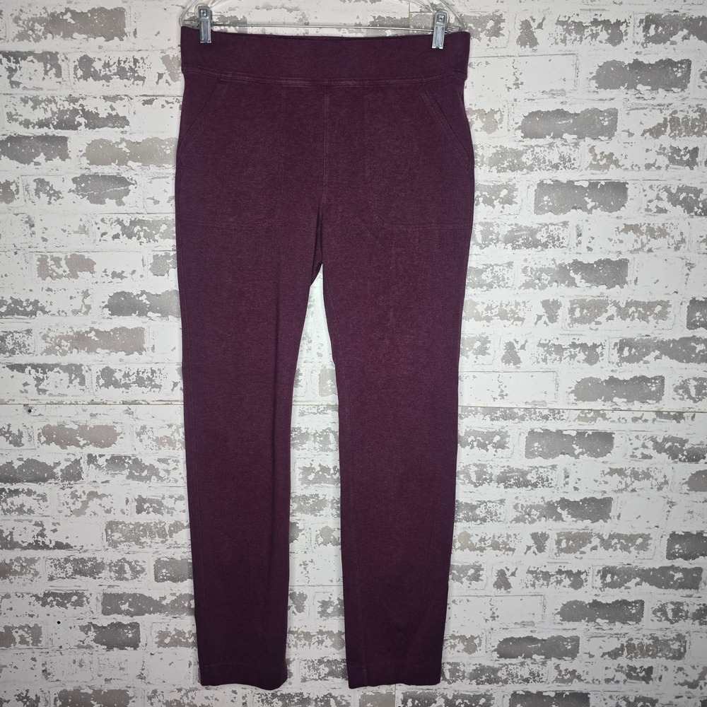 Duluth Trading Co Noga Naturale Pants Burgundy Heather Cotton Stretch Women Sz M